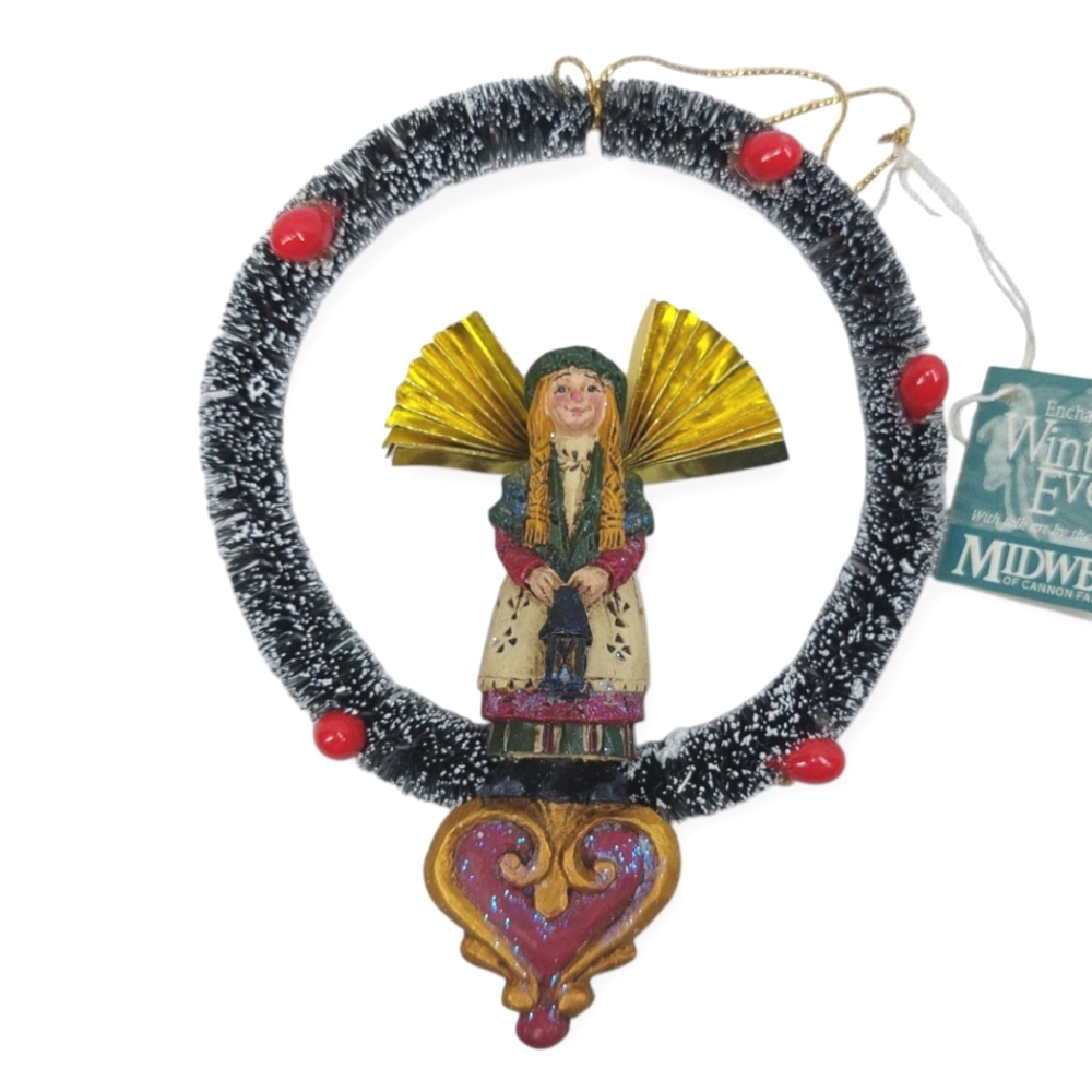 Vintage Pam Schifferl Winter's Eve Angel Wreath Ornament